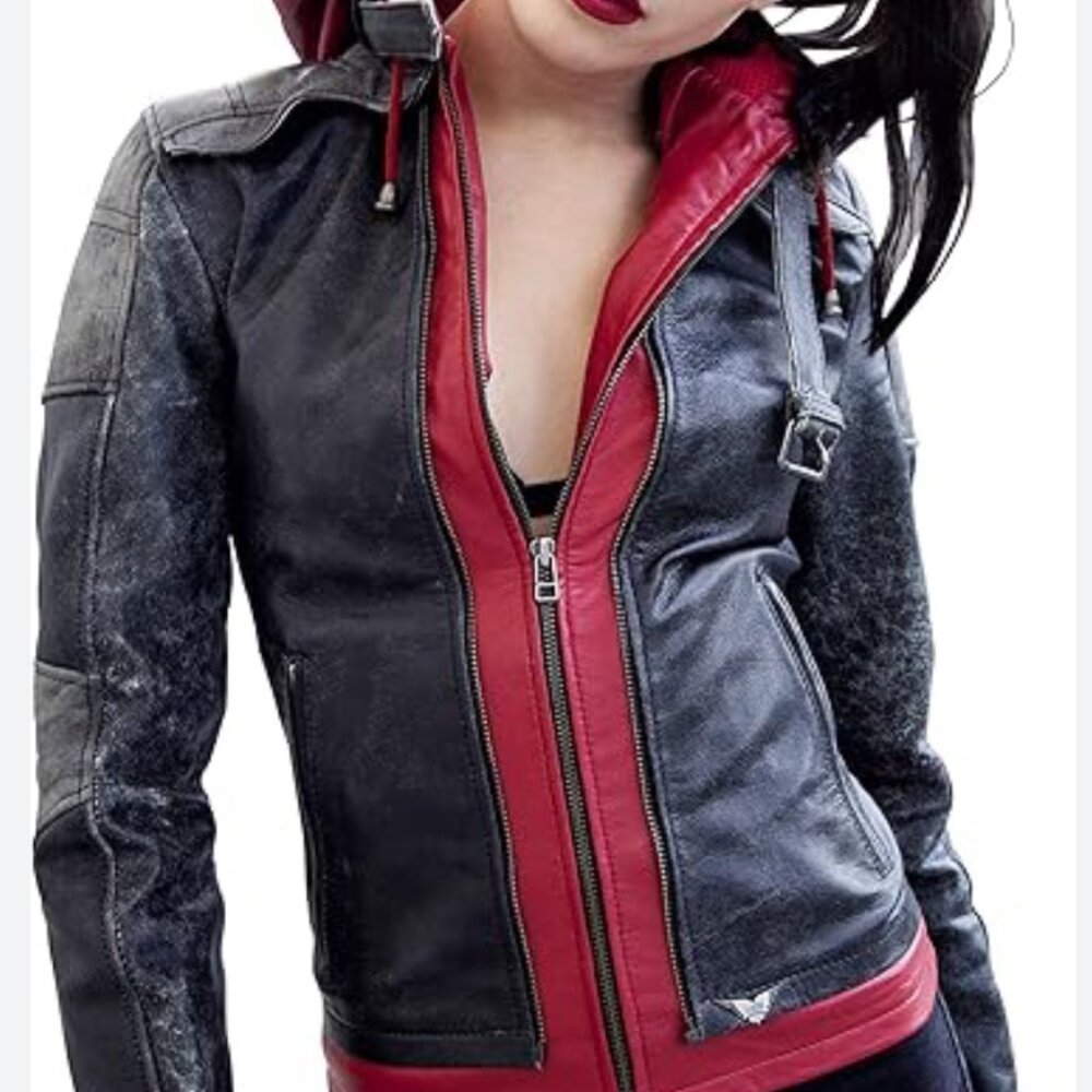 Red Hood Arkham Knight Luca Leather Jacket L